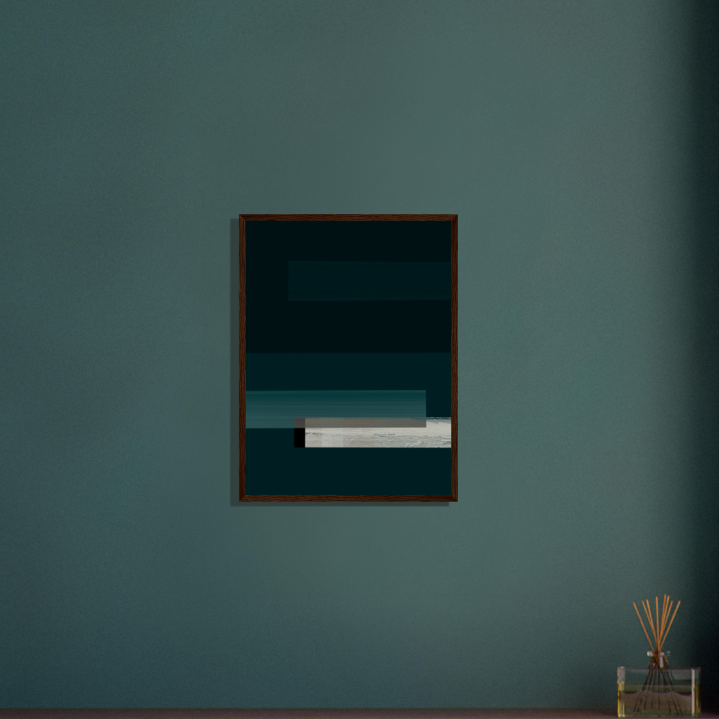 Deep Green Abstract In Dark Wood Frame (Open Edition)